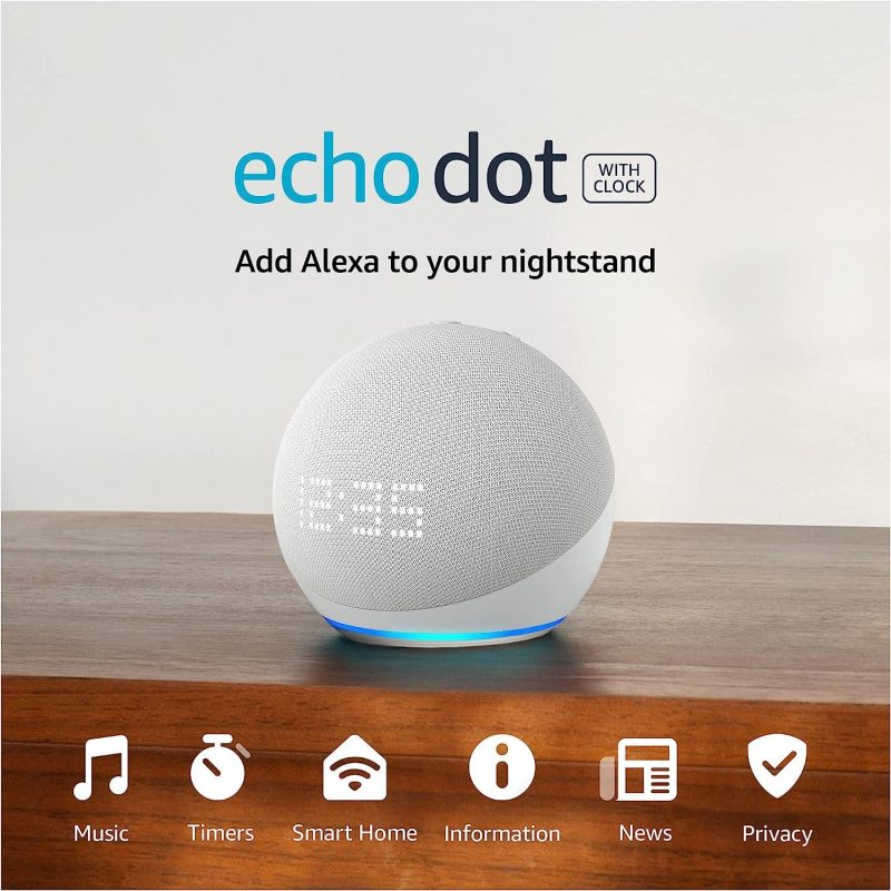 Смарт тонколона Amazon Echo Dot 5, B09B8vn8yq, Гласов асистент, Alexa, Часовник, Бяла - Image 4