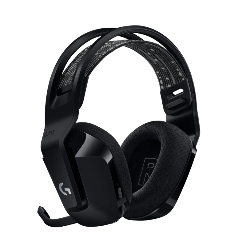 Геймърски слушалки Logitech G733 Lightspeed Wireless RGB, Микрофон, Черни - Image 3