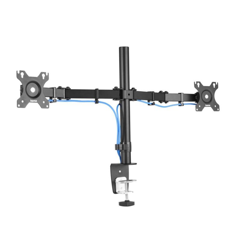 Стойка за 2 монитора за бюро HAMA Регулируема, 13" - 32", 8 кг, Swivel/Tilt, Черна - Image 2