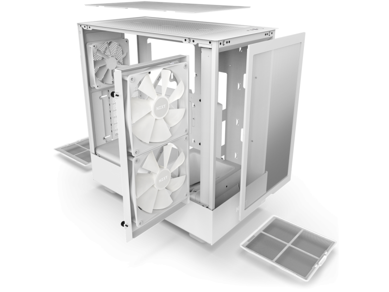 Кутия NZXT H5 Flow RGB Matte White, Mid-Tower - Image 6