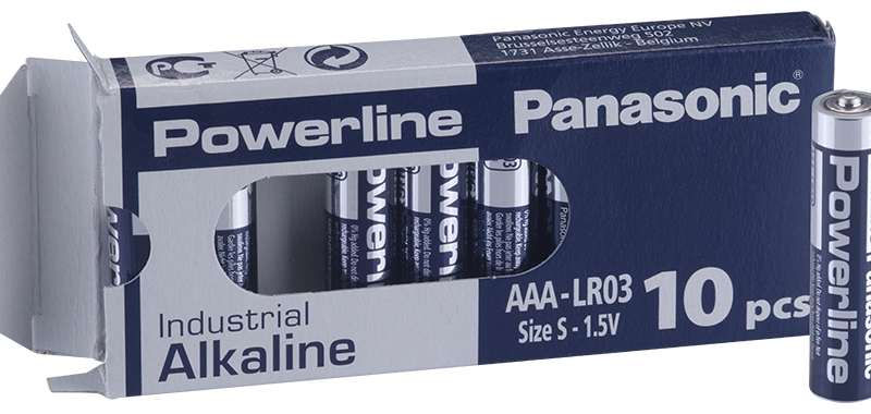 Алкални батерии индустриални LR03 AAA 1,5V 10PK INDUSTRIAL Powerline  PANASONIC