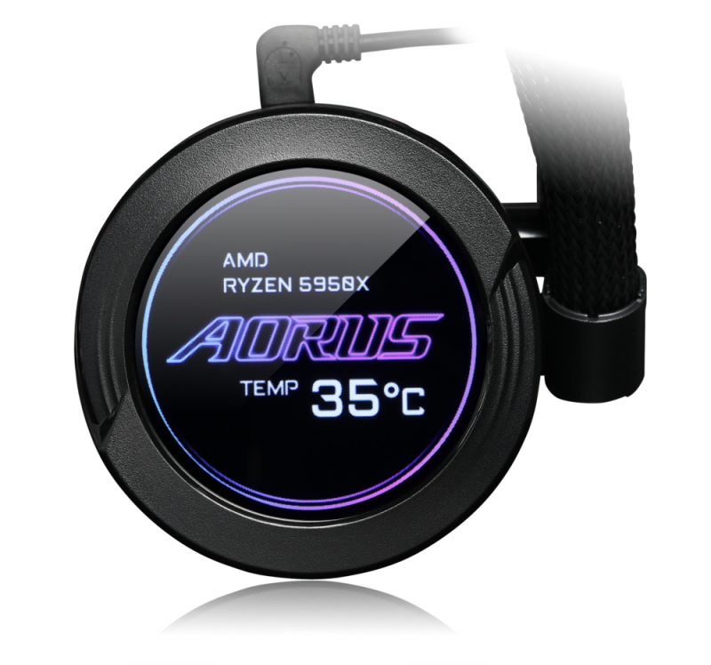 Охладител за процесор Gigabyte AORUS WATERFORCE X 360, LCD Display, RGB - Image 4