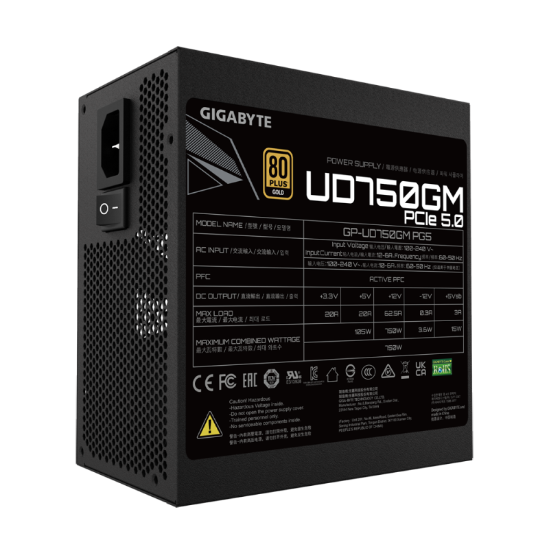 Захранващ блок Gigabyte UD750GM PG5 , 750W, 80+ GOLD - Image 5