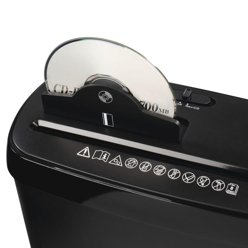 Шредер Hama Basic S8CD, A4, 8 листа, CD/DVD, Черен - Image 2