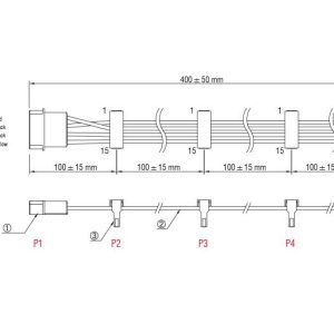 Кабел Power Molex 4 Pin  > 4 x SATA 15 Pin, 40cm - Image 3