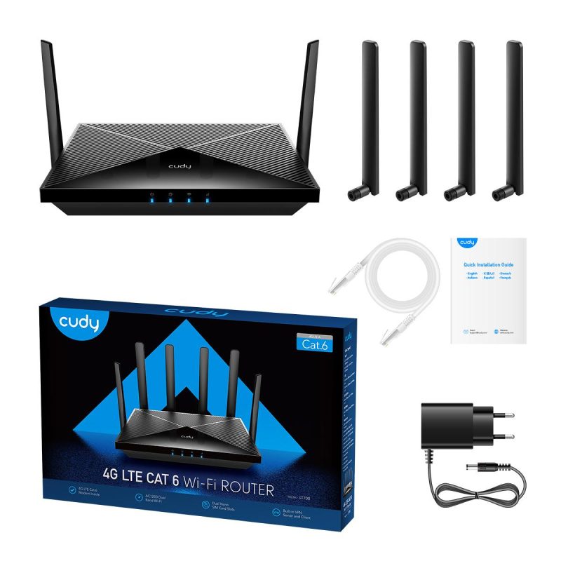 Безжичен рутер Cudy LT700, AC1200, 4G, LTE CAT 6, 2.4/5 GHz, 300 - 867 Mbps - Image 4