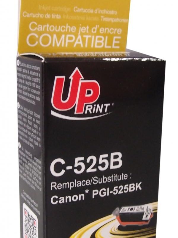 Мастилница UPRINT PGI525 CANON, С чип, Черен