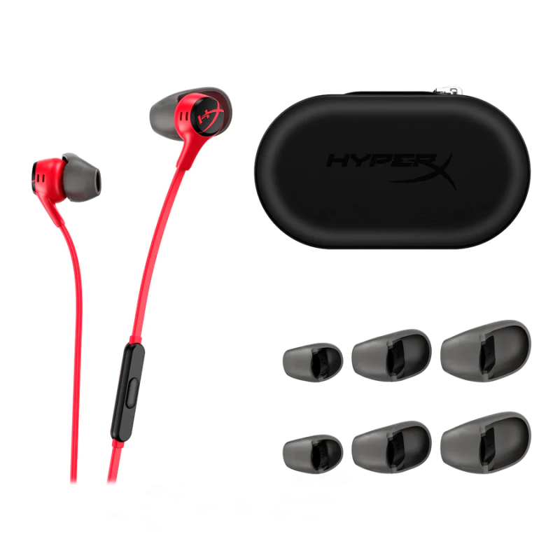 Геймърски слушалки тапи с микрофон HyperX Cloud Earbuds II Red - Image 5