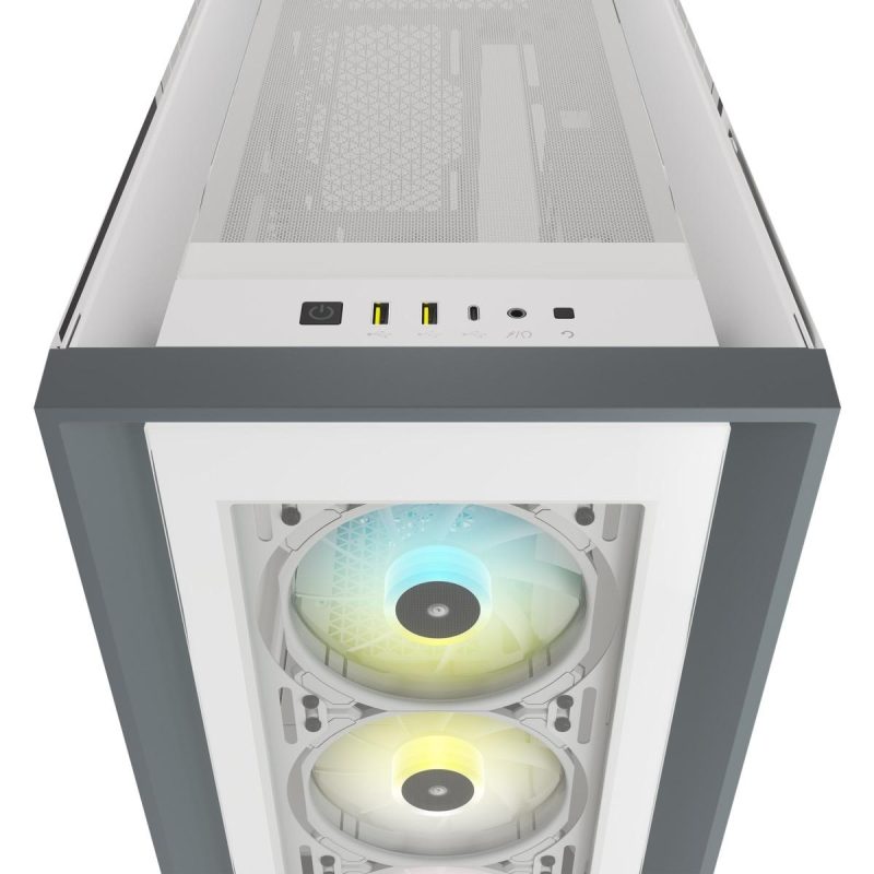 Кутия Corsair iCUE 5000X RGB Mid Tower, Tempered Glass, Бяла - Image 6