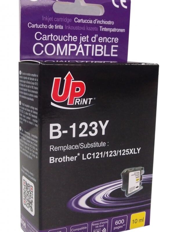 Мастилница UPRINT LC121/123/127 BROTHER, Yellow