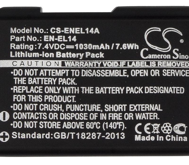 Батерия за апарат NIKON EN-EL14, 7.4V, 1030mAh, Li-Ion, Cameron Sino