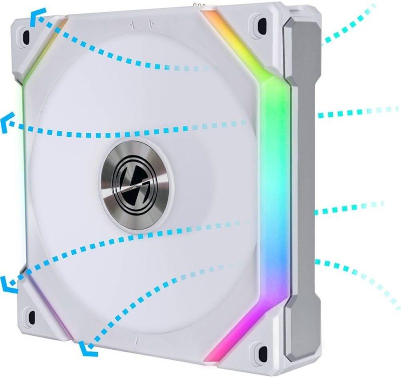 Вентилатор Lian Li Uni Fan REVERSE SL V2, 120mm, ARGB, Бял - Image 5