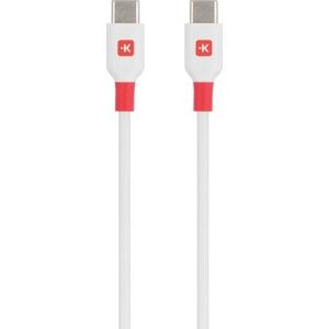 Кабел Skross, USB-C - USB-C мъжко, USB 2.0, 1.2м, Бял