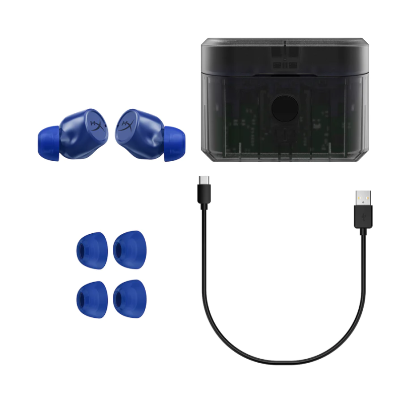 Блутут слушалки тапи с микрофон HyperX Cirro Buds Pro - Сини - Image 5