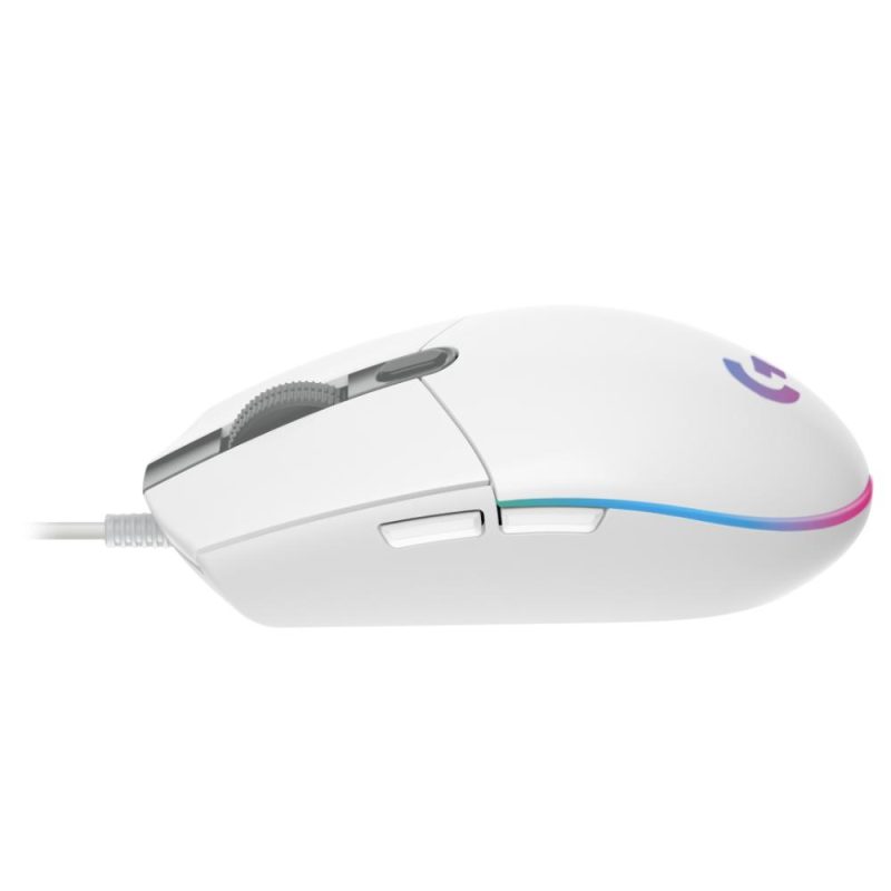 Геймърска мишка Logitech G102 LightSync, RGB, Оптична, Жична, USB, Бяла - Image 4