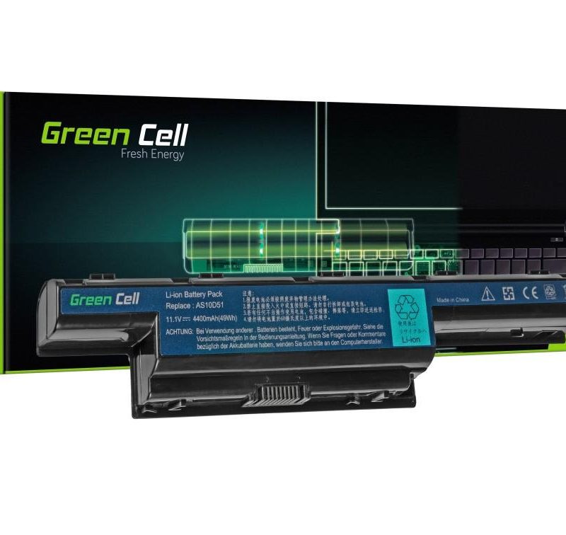 Батерия  за лаптоп GREEN CELL, Acer Aspire AS10D31 5733 5741 5742 5742G 5750G E1-571, TravelMate 5740 5742, 11.1V, 4400mAh