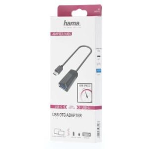 Адаптер HAMA USB-C мъжко - USB 3.2 Gen 1 A женско, 5Gbit/s, 0.15 м., Черен - Image 2