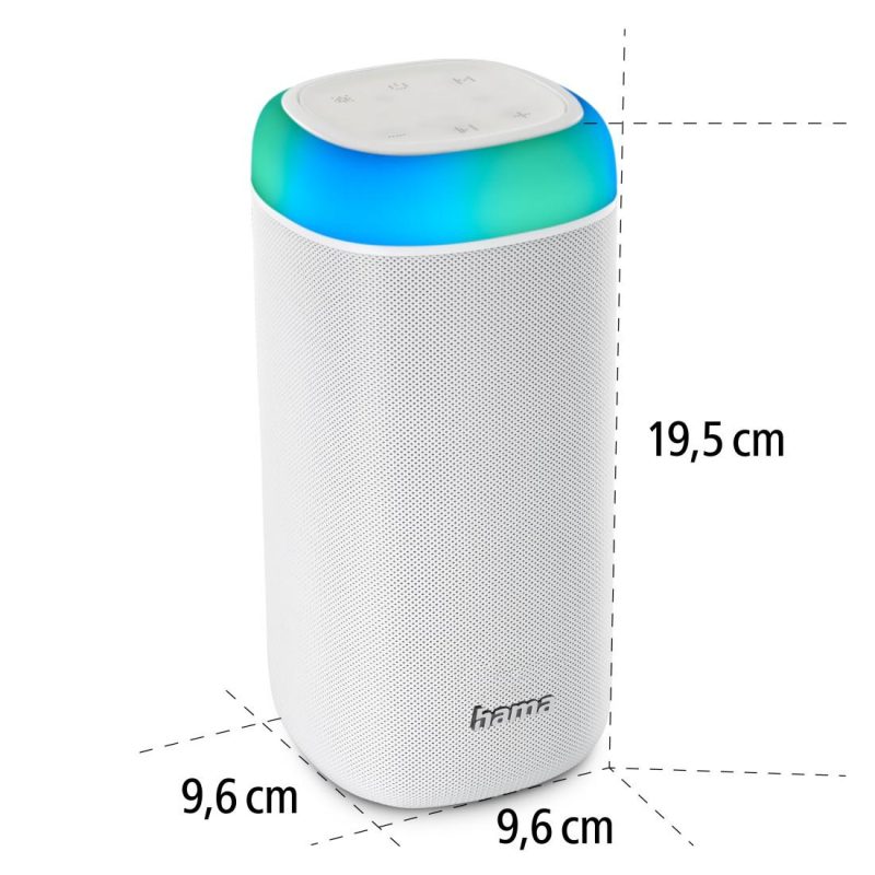 Блутут мобилна колонка HAMA Shine 2.0, 30W, LED, Защита от вода, Бял, 188229 - Image 9