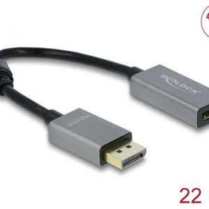 Адаптер Delock, DisplayPort 1.4 мъжко - HDMI женско, 4K 60 Hz (HDR)