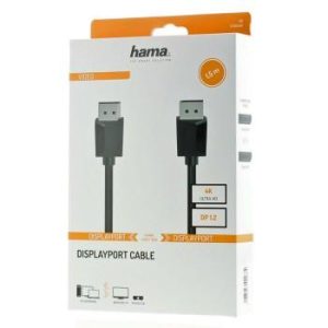 Кабел HAMA 200696, DisplayPort мъжко - DisplayPort мъжко, 1.5 m, Ultra-HD 4K, Двойно-екраниран, Черен - Image 2