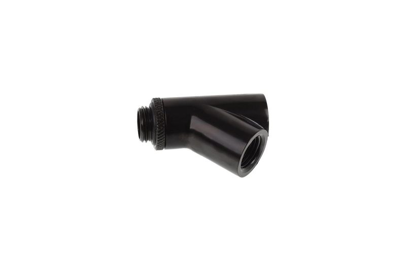 Y-конектор Alphacool Eiszapfen, Въртящ се, 45°, G1/4 външна към 2 x G1/4 вътрешна резба, Черен мат - Image 4