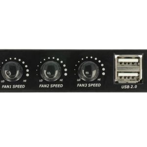 Метален панел 3.5" DeLock, 2 x USB 2.0, Контролер за вентилатори - Image 2