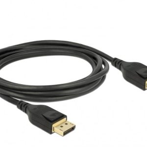 Кабел Delock  DisplayPort мъжко - DisplayPort мъжко, 2.0м, 8K 60 Hz, Черен