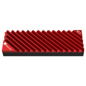 Пасивен охладител Jonsbo M.2 SSD, оребрен, Червен - Image 2