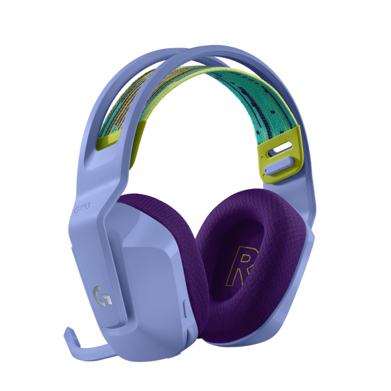 Геймърски слушалки Logitech G733 Lilac Lightspeed Wireless RGB, Микрофон, Лилави - Image 3