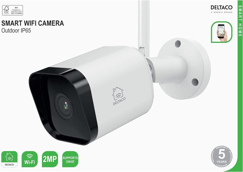 Смарт камера Deltaco 2MP, Outdoor, IP65, WiFi, Бяла - Image 7
