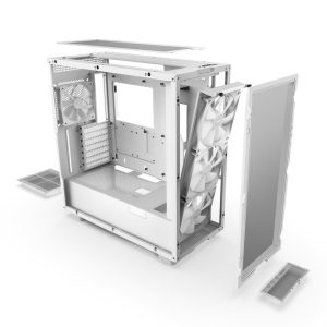 Кутия NZXT H7 Flow RGB Matte White Mid-Tower - Image 9