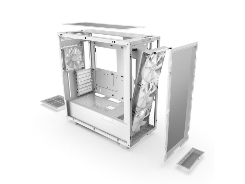 Кутия NZXT H7 Flow RGB Matte White Mid-Tower - Image 9