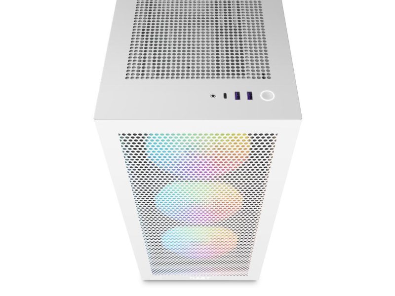 Кутия NZXT H7 Flow RGB Matte White Mid-Tower - Image 3