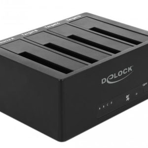 Външна докинг станция Delock, За 4 x HDD/SSD, USB, Функция за клониране, 5 Gbps