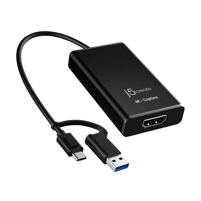 Кепчер адаптер j5create JVA11, HDMI - USB-C, 4K, Черен - Image 2