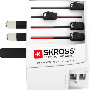 Адаптер SKROSS PRO MUV 2 x USB-A, 1.302960, World, Бял - Image 2