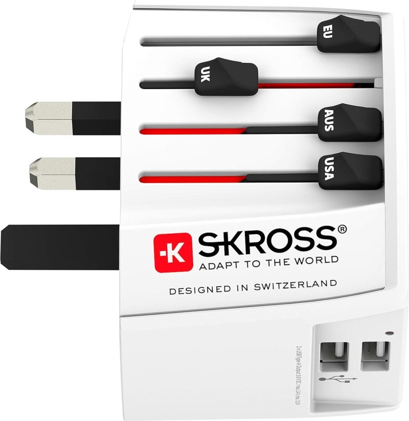 Адаптер SKROSS PRO MUV 2 x USB-A, 1.302960, World, Бял - Image 2