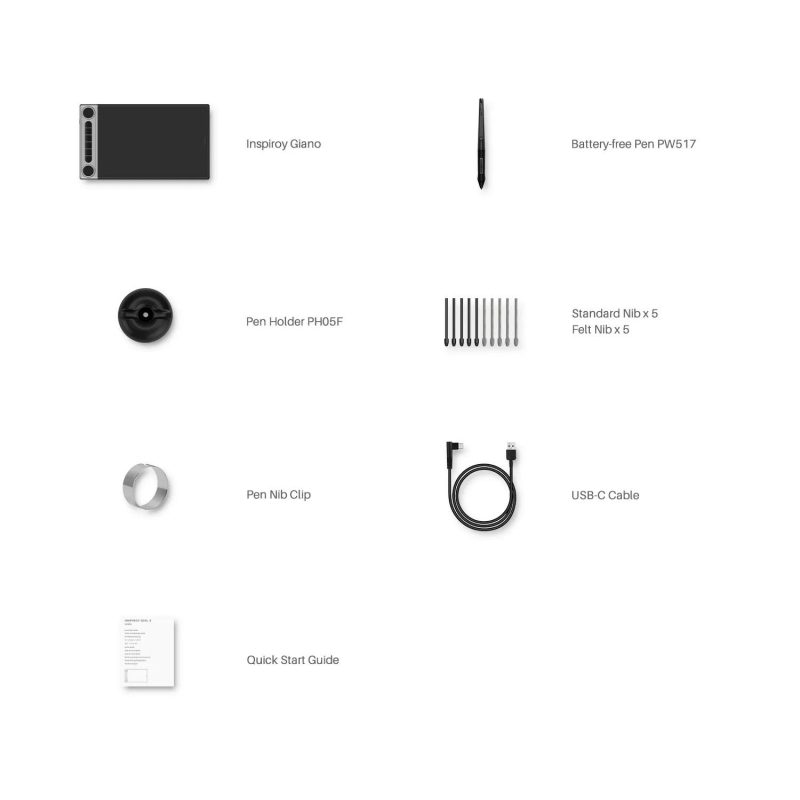 Графичен дисплей таблет HUION Inspiroy Dial 2, 5080 LPI, Черен - Image 7