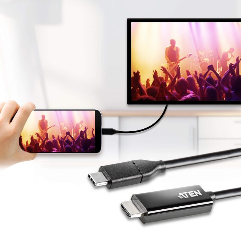 Конвертор ATEN UC3238, USB-C мъжко - HDMI женско, 4K, 2.7м, Черен - Image 5