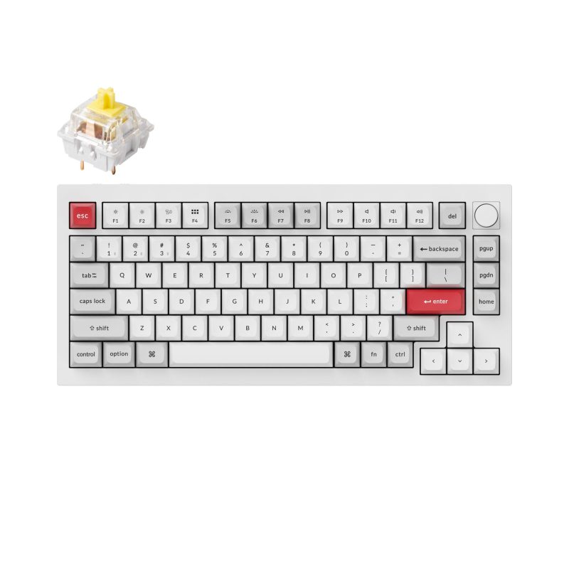 Клавиатура Keychron Q1 Pro White-Grey QMK TKL K Pro Banana Switch RGB LED PBT - Image 2