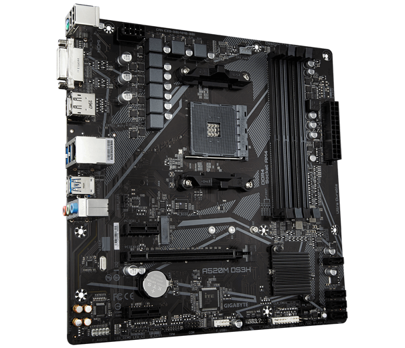 Дънна платка GIGABYTE A520M-DS3H V2, Socket AM4 - Image 3