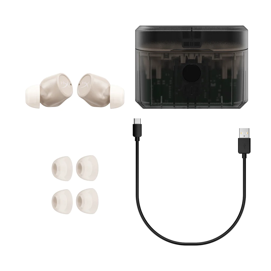 Блутут слушалки тапи с микрофон HyperX Cirro Buds Pro - Tan - Image 6