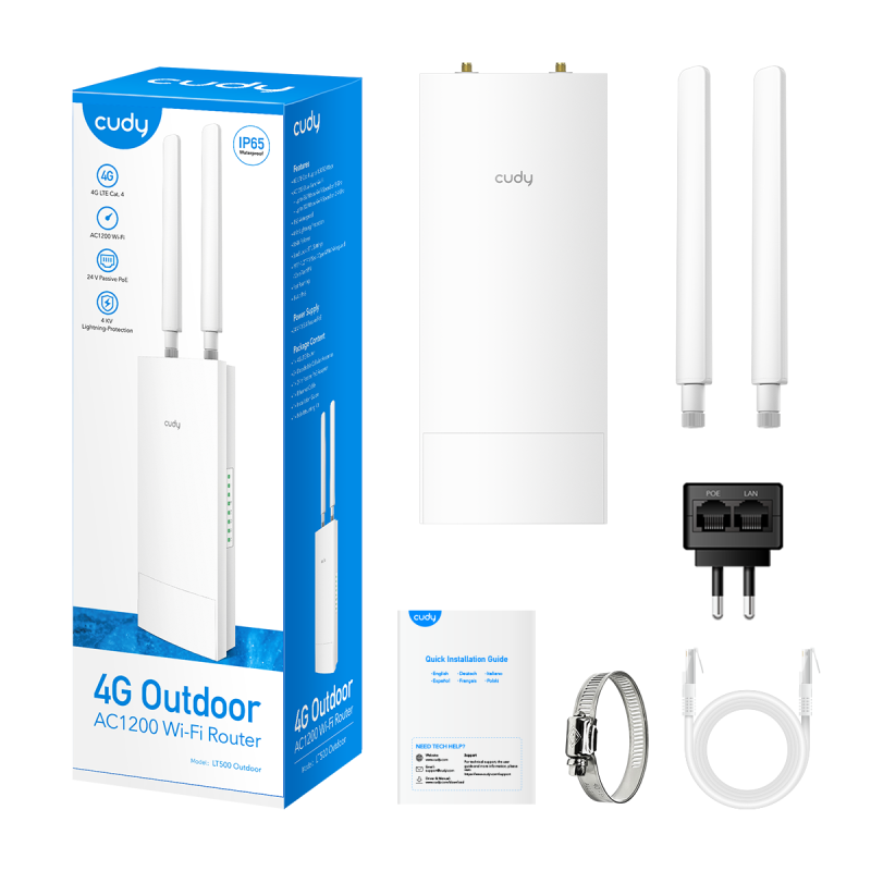 Безжичен рутер Cudy LT500 Outdoor, AC1200, 4G, LTE CAT 4, 2.4/5 GHz, 300 - 867 Mbps за външна употреба - Image 4
