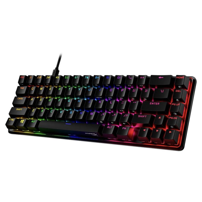 Геймърскa механична клавиатура HyperX Alloy Origins 65, HyperX Aqua суичове, Черен - Image 2