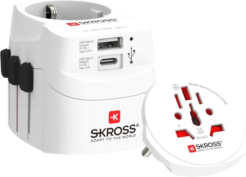 Адаптер SKROSS PRO Light USB, 1.302472, World, Бял - Image 2