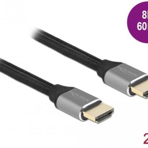 Кабел Delock Ultra High Speed, HDMI мъжко - HDMI мъжко, 48 Gbit/s, 8K 60 Hz, 2 м, Сив - Image 2
