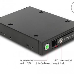Чекмедже Delock 3.5″, За 1 x 2.5″ U.2 NVMe SSD или SATA / SAS HDD / SSD, Черен - Image 2