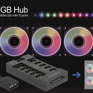 RGB хъб Delock, 10 портов ARGB LEDs, Черен - Image 4