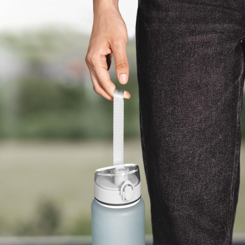 Бутилка за  течности Xavax To Go 1l ml,пластмаса, устойчива на течове, отваряне с натискане на бутон,пастелно синьо - Image 7