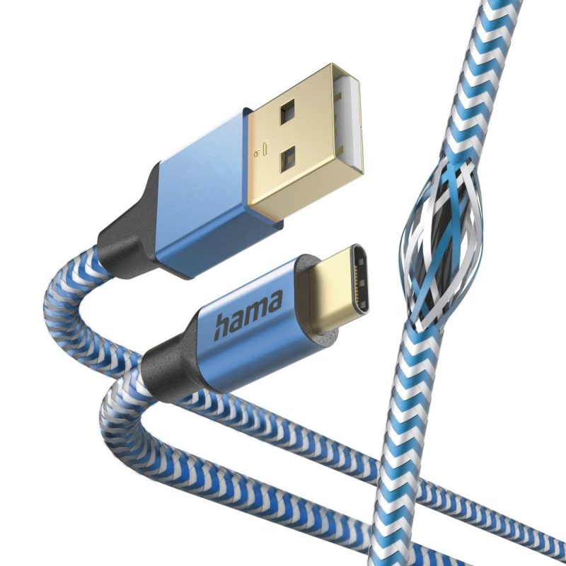 Кабел HAMA Reflective, USB-C мъжко - USB-A мъжко, 1.5м, 201558 - Image 4